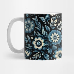 Blue Floral Illustration Mug